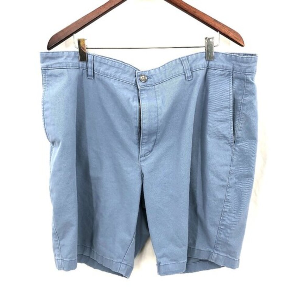 Joseph Abbound flat front cotton blend chino shorts blue classic preppy 42 men's